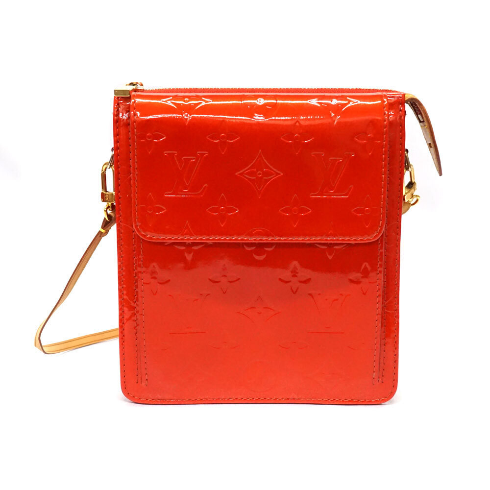 Louis Vuitton Mott Shoulder Bag Handbag Vernis Patent Enamel Red